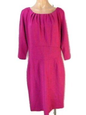 Trina Turk Sarafina Ponte Knit Dress 12 Orchid Pink Stretch Lined Sheath